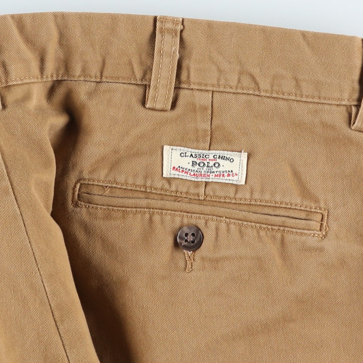 Ralph Lauren POLO by Ralph Lauren ANDREW PANT Two-pleat chino pants for men, equivalent to W34 cotton brown type Vintage Second Hand