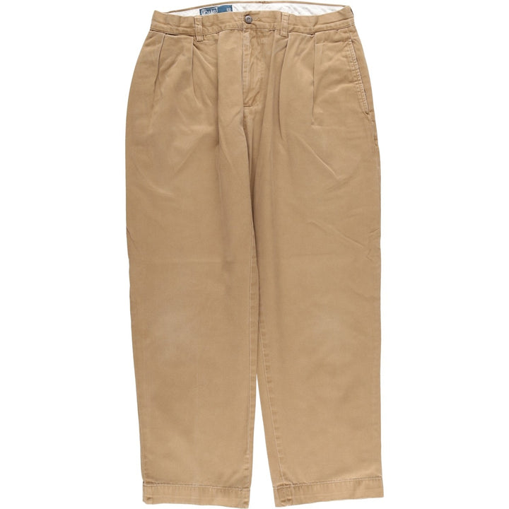 Ralph Lauren POLO by Ralph Lauren ETHAN PANT Two-pleat Chino Pants Men's Size W32 cotton Beige type Vintage Second Hand