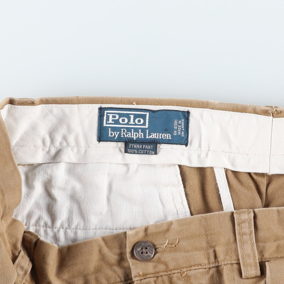 Ralph Lauren POLO by Ralph Lauren ETHAN PANT Two-pleat Chino Pants Men's Size W32 cotton Beige type Vintage Second Hand
