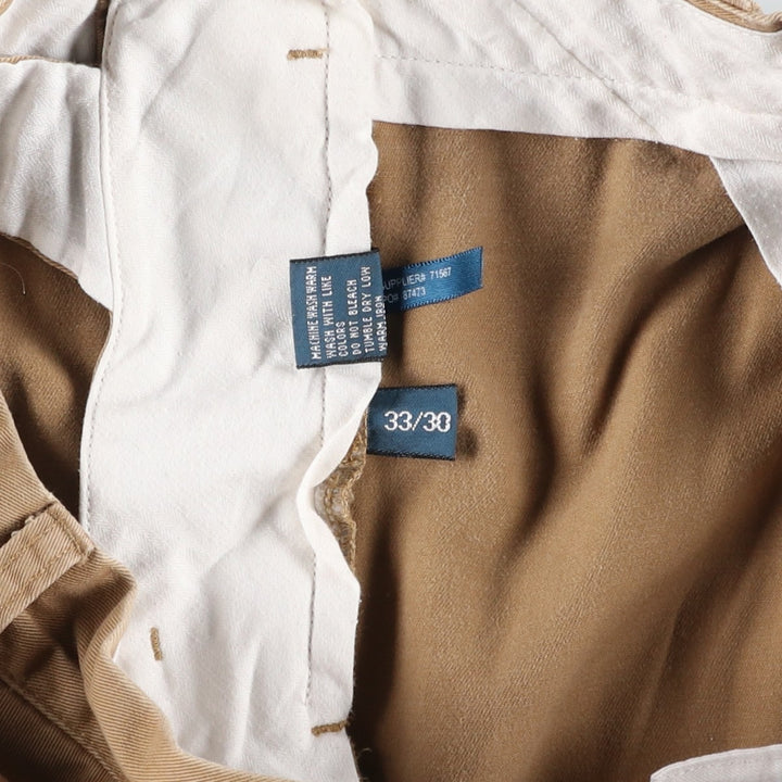 Ralph Lauren POLO by Ralph Lauren ETHAN PANT Two-pleat Chino Pants Men's Size W32 cotton Beige type Vintage Second Hand