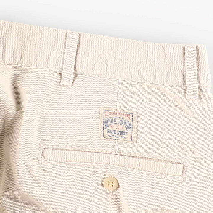 Ralph Lauren POLO CHINO two-pleat chino pants, made in the USA, men's size W34. cotton Beige type Vintage Second Hand