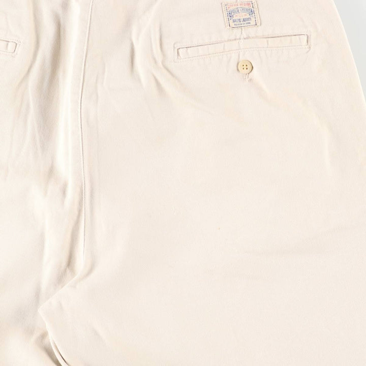 Ralph Lauren POLO CHINO two-pleat chino pants, made in the USA, men's size W34. cotton Beige type Vintage Second Hand