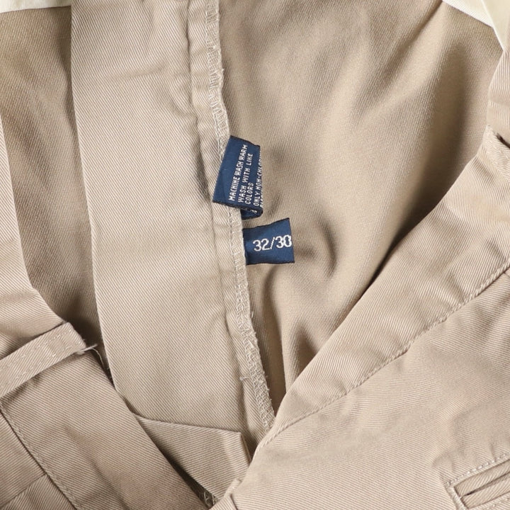 Ralph Lauren POLO by Ralph Lauren ANDREW PANT, two-pleat chino pants, men's, W32 equivalent cotton Beige type Vintage Second Hand