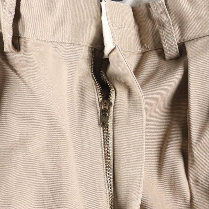 Ralph Lauren POLO by Ralph Lauren ANDREW PANT, two-pleat chino pants, men's, W32 equivalent cotton Beige type Vintage Second Hand