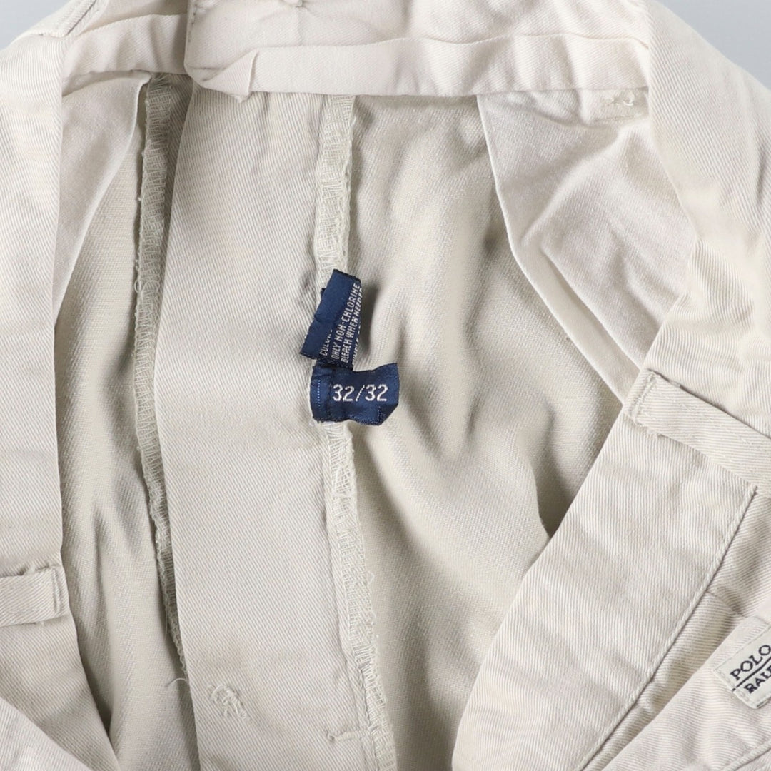 Ralph Lauren POLO by Ralph Lauren ANDREW PANT Two-pleat chino pants for men, W30 equivalent cotton Beige type Vintage Second Hand