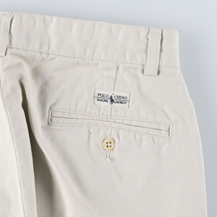 Ralph Lauren POLO by Ralph Lauren ANDREW PANT Two-pleat chino pants for men, W30 equivalent cotton Beige type Vintage Second Hand