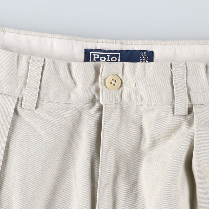 Ralph Lauren POLO by Ralph Lauren ANDREW PANT Two-pleat chino pants for men, W30 equivalent cotton Beige type Vintage Second Hand