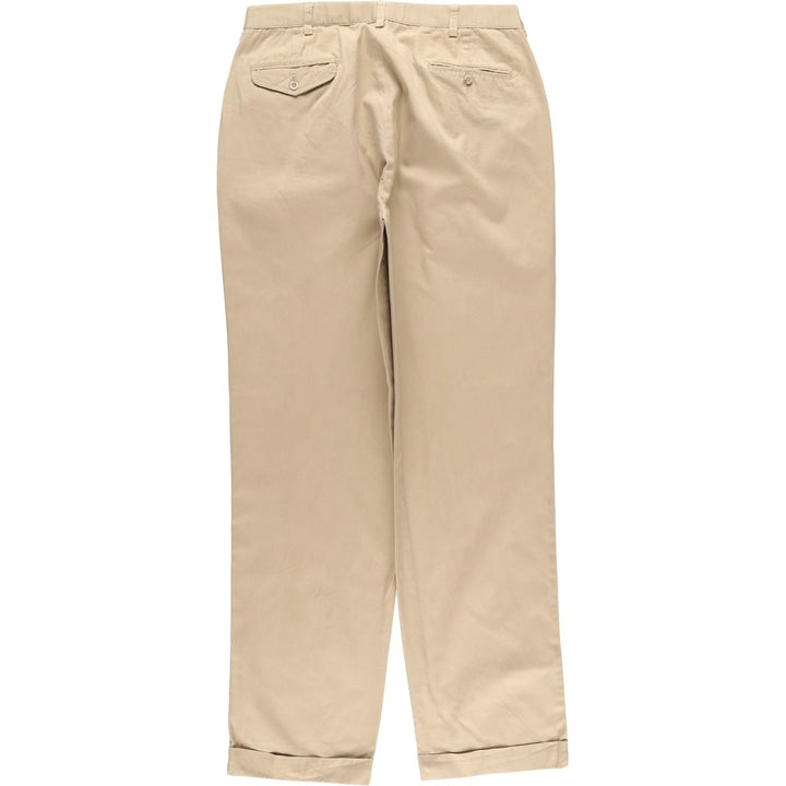 Ralph Lauren POLO by Ralph Lauren HAMMOND PANT, two-pleat chino pants, men's, w34 equivalent cotton Beige type Vintage Second Hand