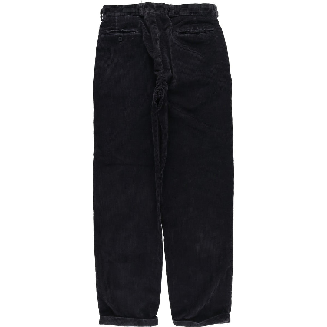 90s-00'S GREATLAND Two-pleat Corduroy Pants, Made in USA, Men's, Size W31, Vintage unclear black type Vintage Second Hand