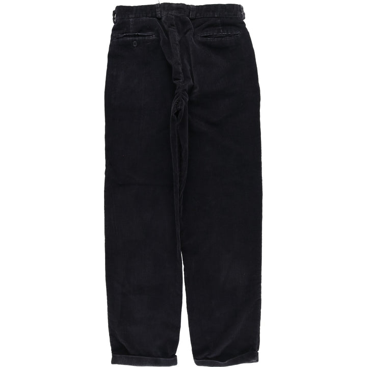 90s-00'S GREATLAND Two-pleat Corduroy Pants, Made in USA, Men's, Size W31, Vintage unclear black type Vintage Second Hand