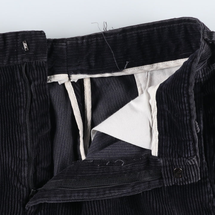 90s-00'S GREATLAND Two-pleat Corduroy Pants, Made in USA, Men's, Size W31, Vintage unclear black type Vintage Second Hand