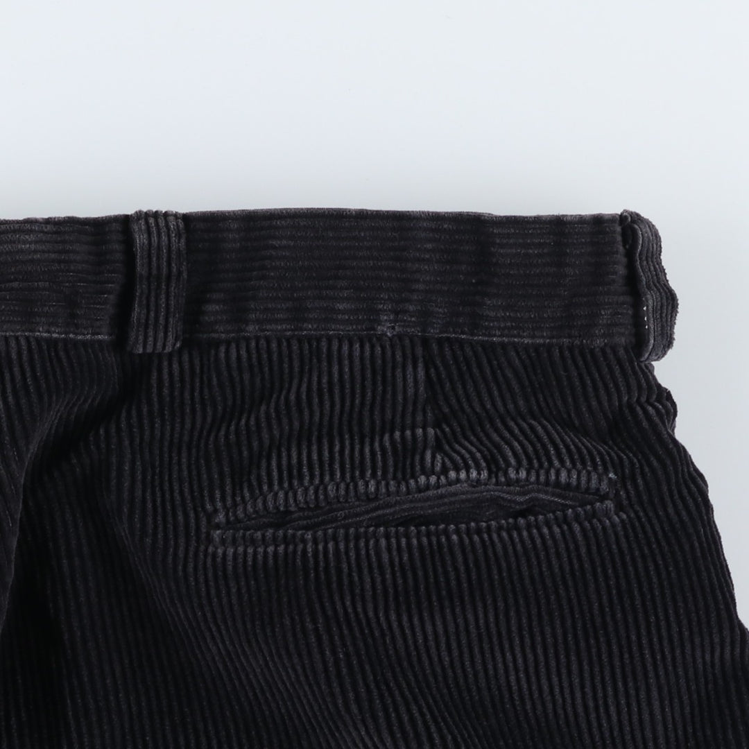 90s-00'S GREATLAND Two-pleat Corduroy Pants, Made in USA, Men's, Size W31, Vintage unclear black type Vintage Second Hand