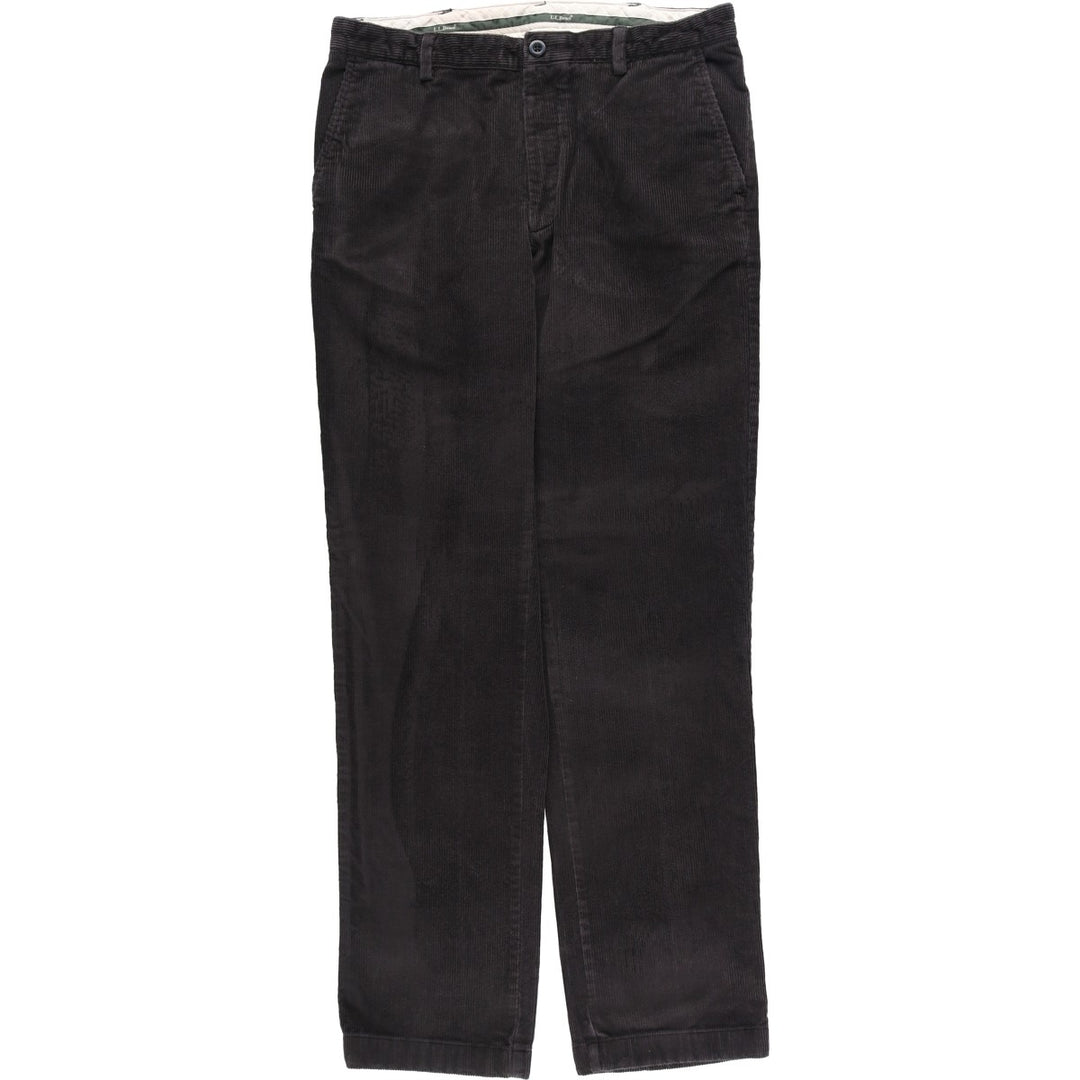90s-00'S Vintage LLBean Classic Fit Corduroy Pants, Men's, Size 34 (approx.) cotton black type Vintage Second Hand