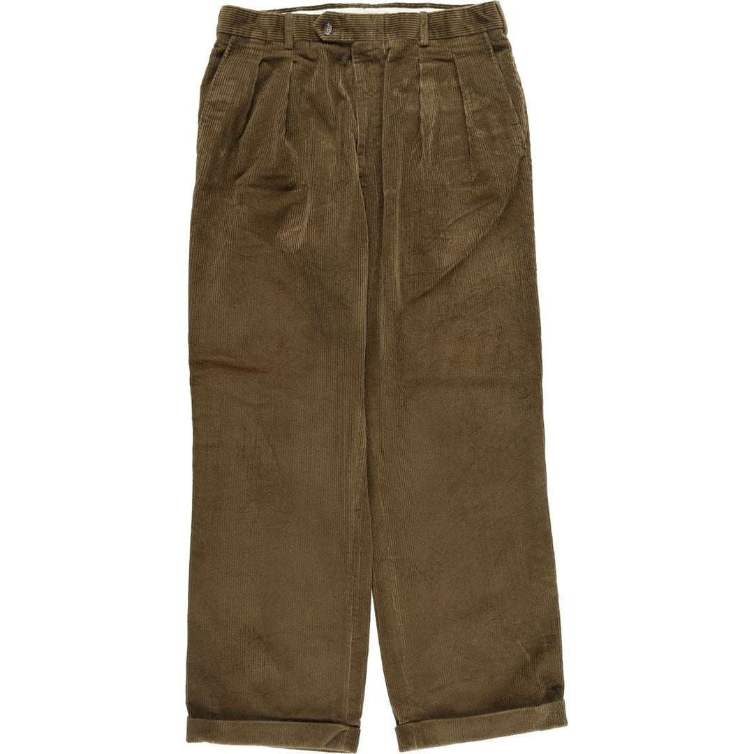 Vintage LLBean 80s-90'S Two-pleat Corduroy Pants, Made in USA, Men's Size W32 unclear brown type Vintage Second Hand