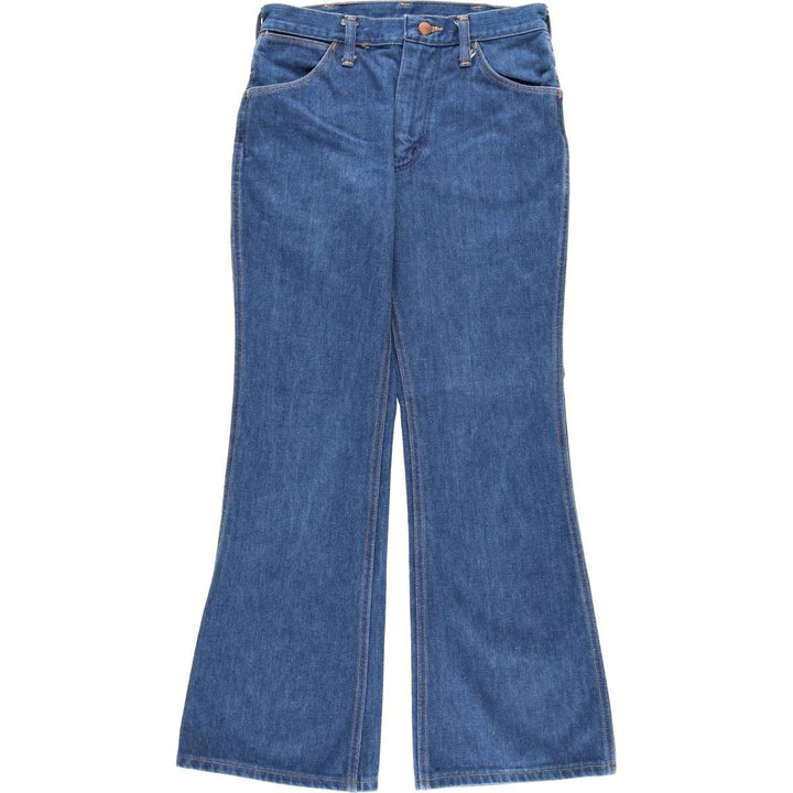 Vintage 70s-80'S Maverick flare-cut denim pants, made in the USA, women's size L (w28). unclear blue type Vintage Second Hand