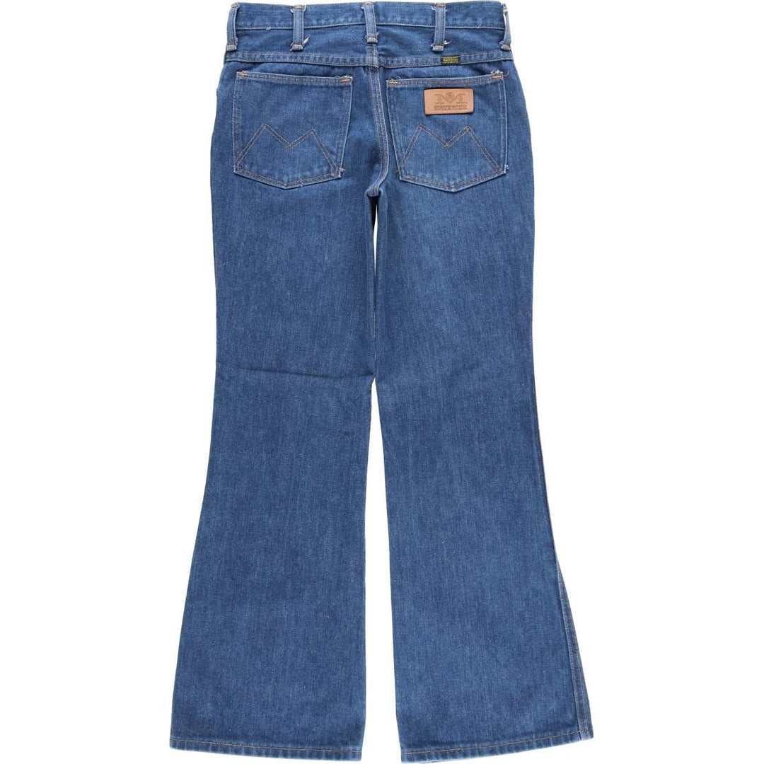 Vintage 70s-80'S Maverick flare-cut denim pants, made in the USA, women's size L (w28). unclear blue type Vintage Second Hand