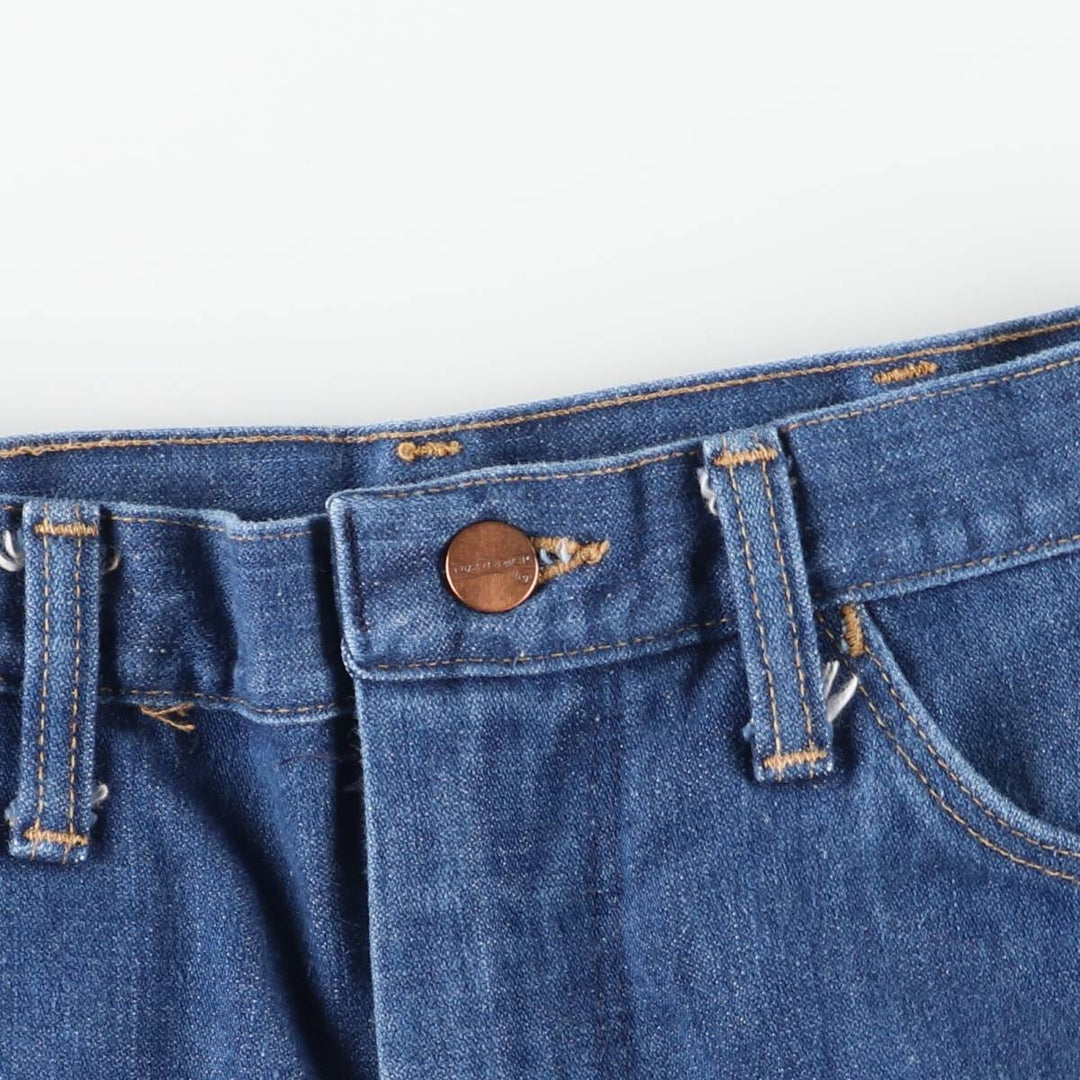 Vintage 70s-80'S Maverick flare-cut denim pants, made in the USA, women's size L (w28). unclear blue type Vintage Second Hand