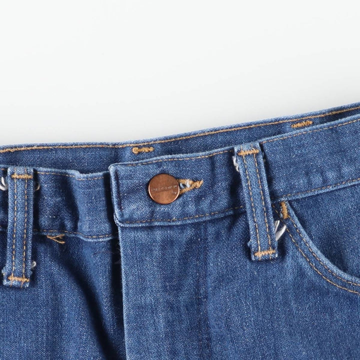 Vintage 70s-80'S Maverick flare-cut denim pants, made in the USA, women's size L (w28). unclear blue type Vintage Second Hand