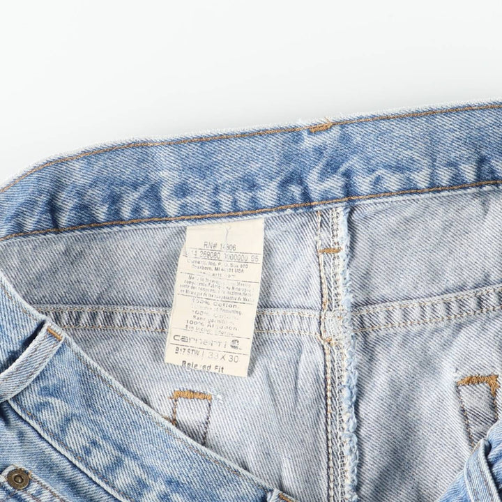 Carhartt Relaxed Fit Tapered Denim Pants for Men, W33 equivalent cotton blue type Vintage Second Hand