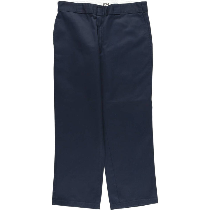 Dickies 874 ORIGINAL FIT Work Pants for Men, W35 equivalent polyester navy blue type Vintage Second Hand