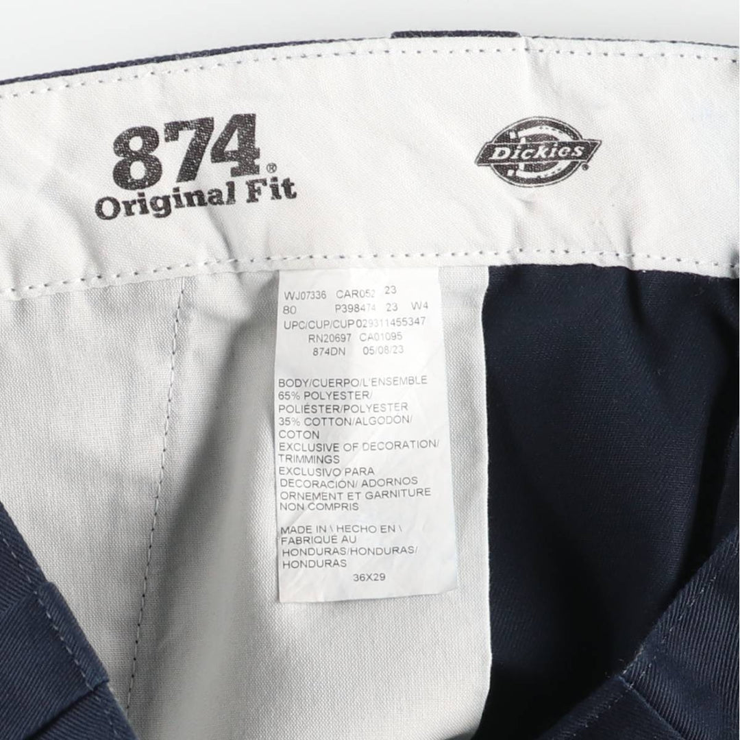 Dickies 874 ORIGINAL FIT Work Pants for Men, W35 equivalent polyester navy blue type Vintage Second Hand