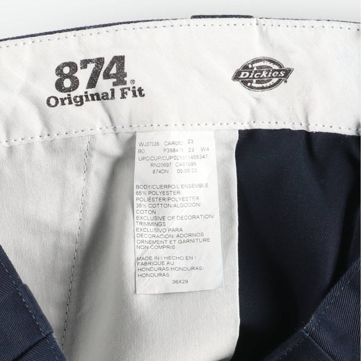 Dickies 874 ORIGINAL FIT Work Pants for Men, W35 equivalent polyester navy blue type Vintage Second Hand