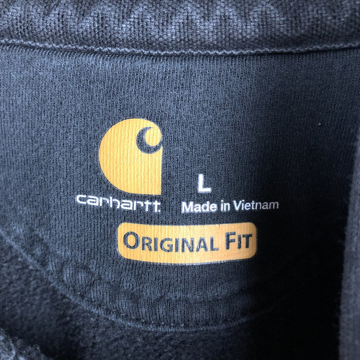 Carhartt ORIGINAL FIT sweatshirt pullover hoodie, men's size L cotton black type Vintage Second Hand