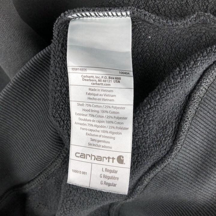 Carhartt ORIGINAL FIT sweatshirt pullover hoodie, men's size L cotton black type Vintage Second Hand