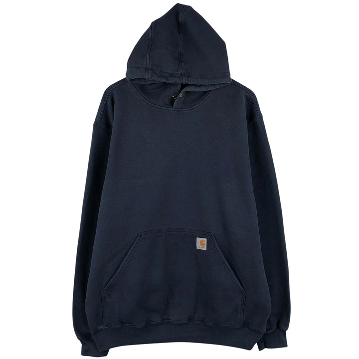 Carhartt ORIGINAL FIT sweatshirt pullover hoodie, men's XL size cotton navy blue type Vintage Second Hand