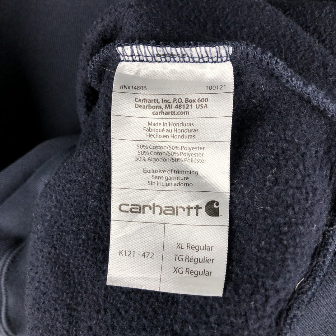 Carhartt ORIGINAL FIT sweatshirt pullover hoodie, men's XL size cotton navy blue type Vintage Second Hand