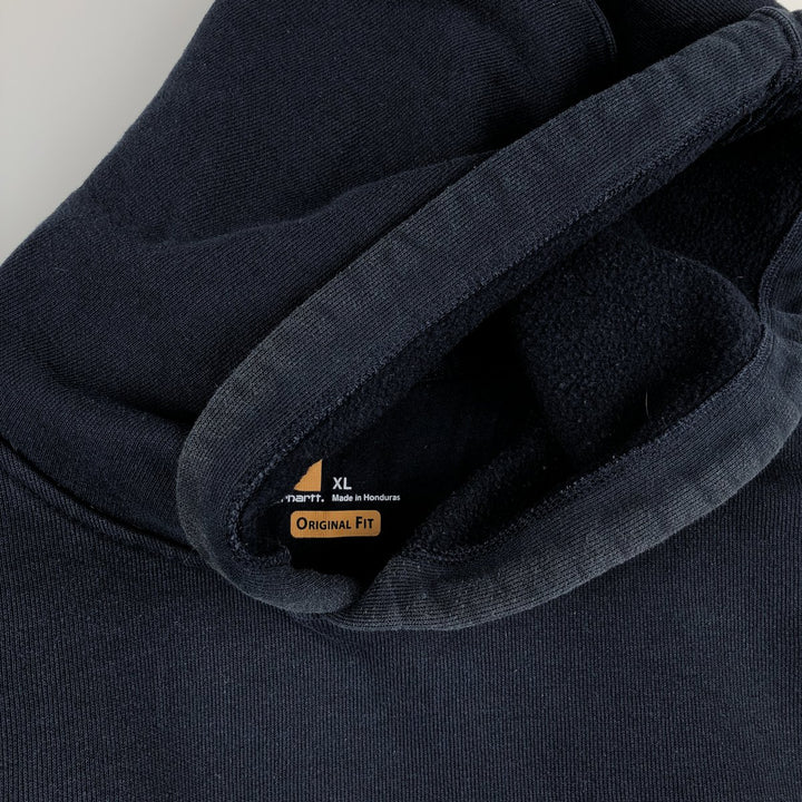Carhartt ORIGINAL FIT sweatshirt pullover hoodie, men's XL size cotton navy blue type Vintage Second Hand