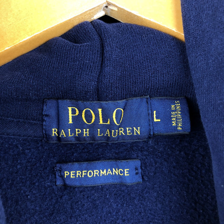 Ralph Lauren POLO RALPH LAUREN PERFORMANCE pullover sweatshirt, men's size L cotton navy blue type Vintage Second Hand