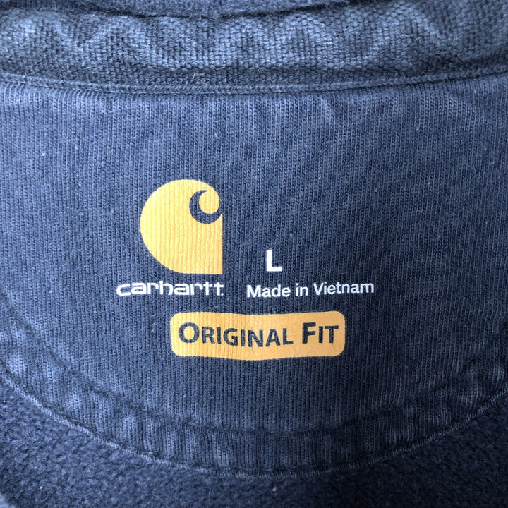 Carhartt ORIGINAL FIT sweatshirt pullover hoodie, men's size L cotton navy blue type Vintage Second Hand