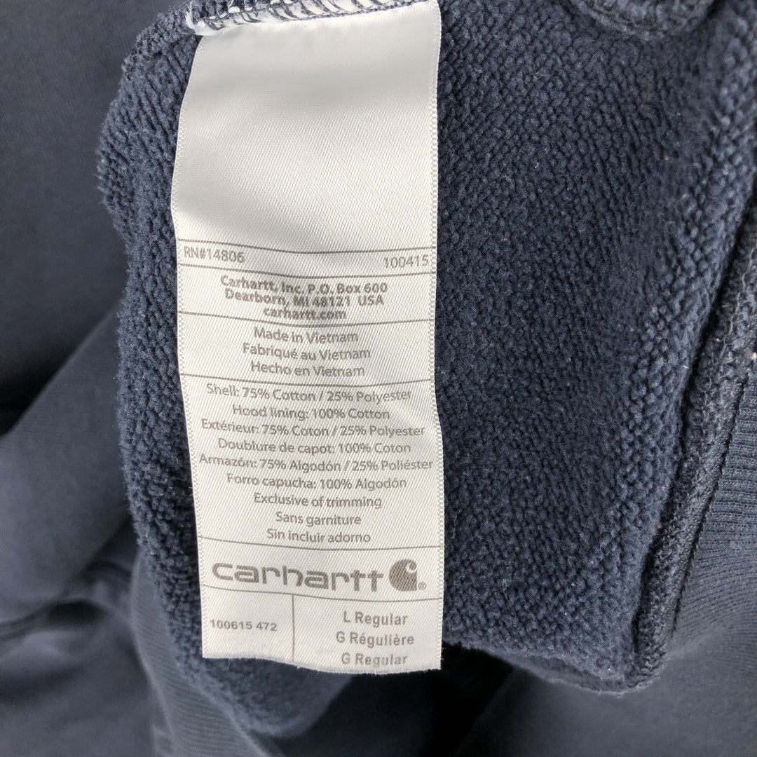 Carhartt ORIGINAL FIT sweatshirt pullover hoodie, men's size L cotton navy blue type Vintage Second Hand