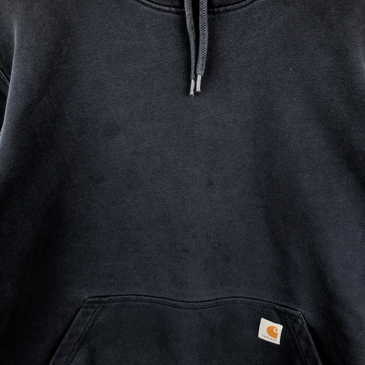 Carhartt ORIGINAL FIT sweatshirt pullover hoodie, men's size L cotton navy blue type Vintage Second Hand