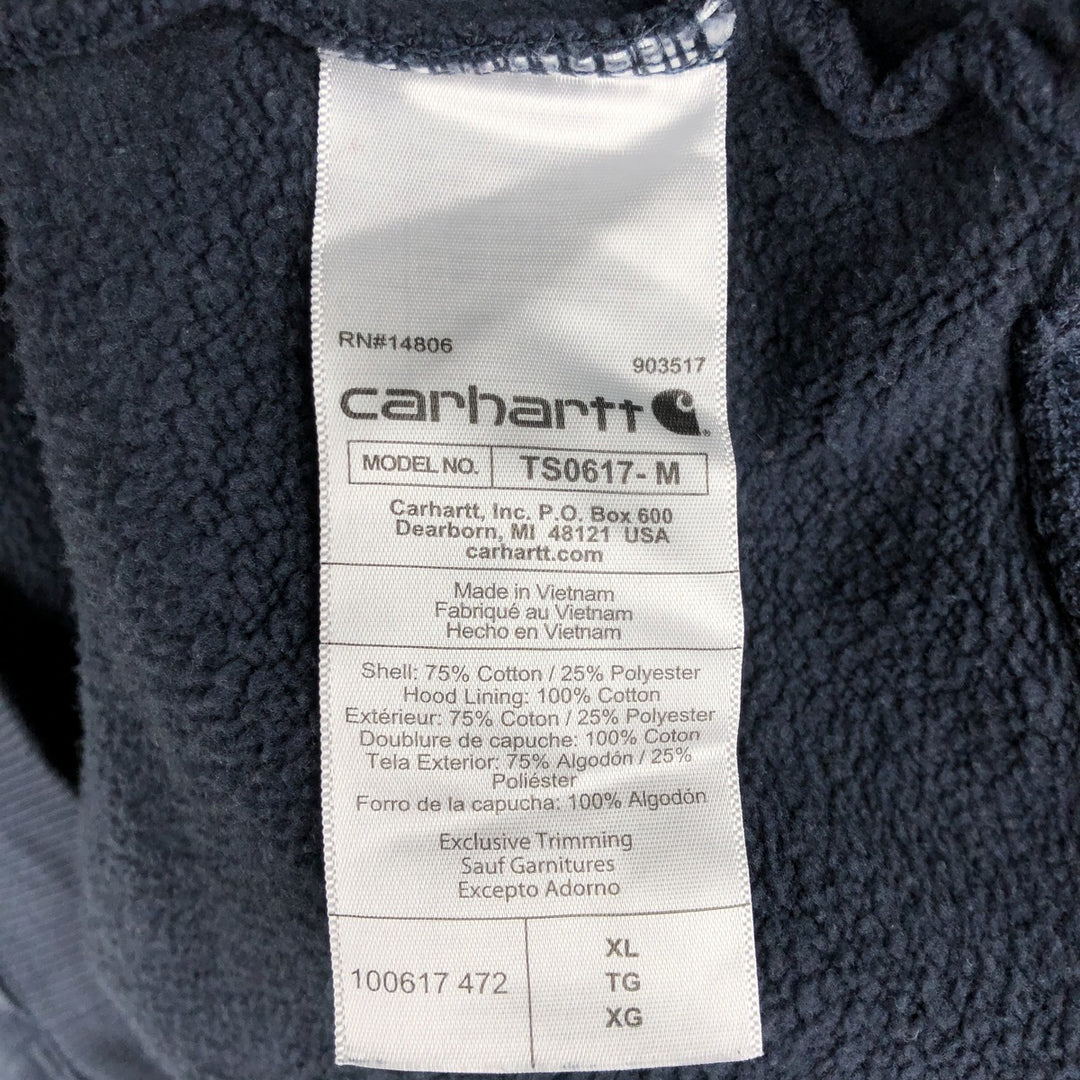 Carhartt Loose Fit Half-Zip Hoodie, Men's XL cotton navy blue type Vintage Second Hand