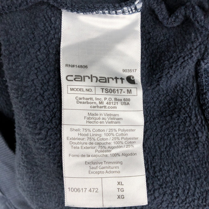 Carhartt Loose Fit Half-Zip Hoodie, Men's XL cotton navy blue type Vintage Second Hand