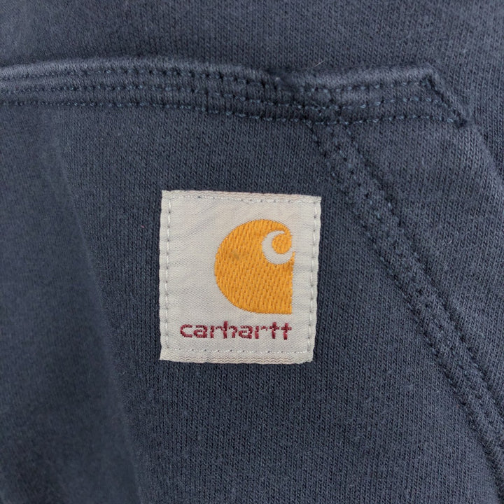 Carhartt Loose Fit Half-Zip Hoodie, Men's XL cotton navy blue type Vintage Second Hand