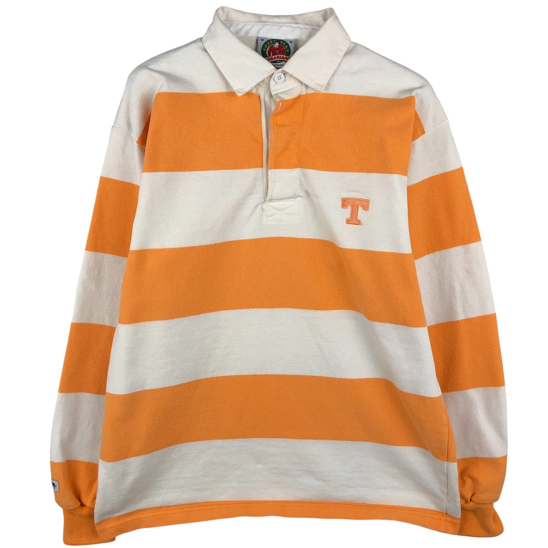 90s-00'S Vintage BARBARIAN Striped Long Sleeve Rugby Shirt, Made in Canada, Men's Size M cotton white type Vintage Second Hand
