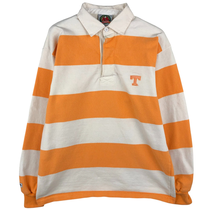 90s-00'S Vintage BARBARIAN Striped Long Sleeve Rugby Shirt, Made in Canada, Men's Size M cotton white type Vintage Second Hand