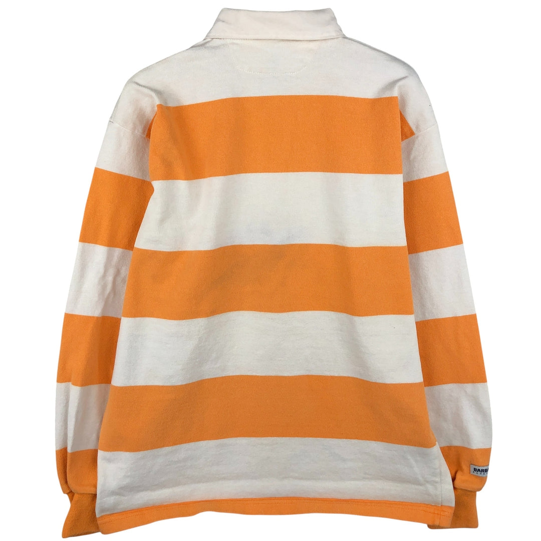 90s-00'S Vintage BARBARIAN Striped Long Sleeve Rugby Shirt, Made in Canada, Men's Size M cotton white type Vintage Second Hand