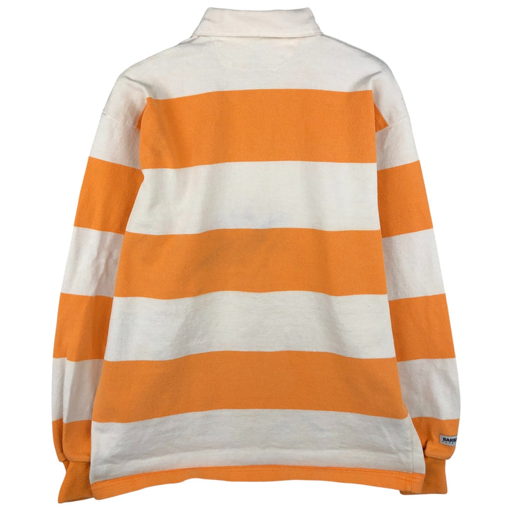 90s-00'S Vintage BARBARIAN Striped Long Sleeve Rugby Shirt, Made in Canada, Men's Size M cotton white type Vintage Second Hand