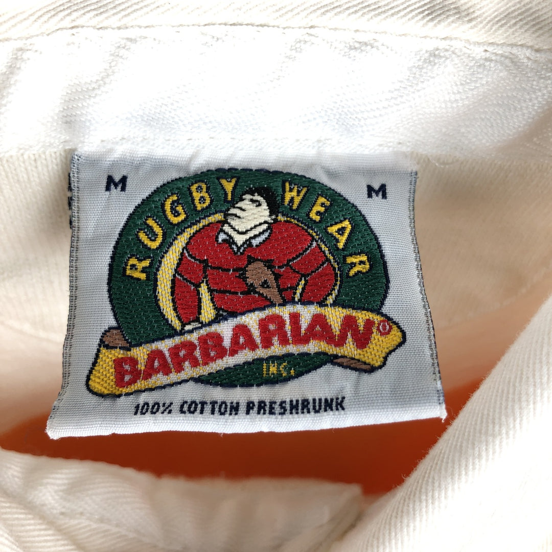 90s-00'S Vintage BARBARIAN Striped Long Sleeve Rugby Shirt, Made in Canada, Men's Size M cotton white type Vintage Second Hand