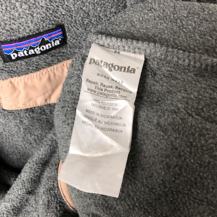 Patagonia Lightweight Synchilla Snap Tee (25455FA17) - Half-Snap Fleece Pullover, Women's Size L polyester gray type Vintage Second Hand