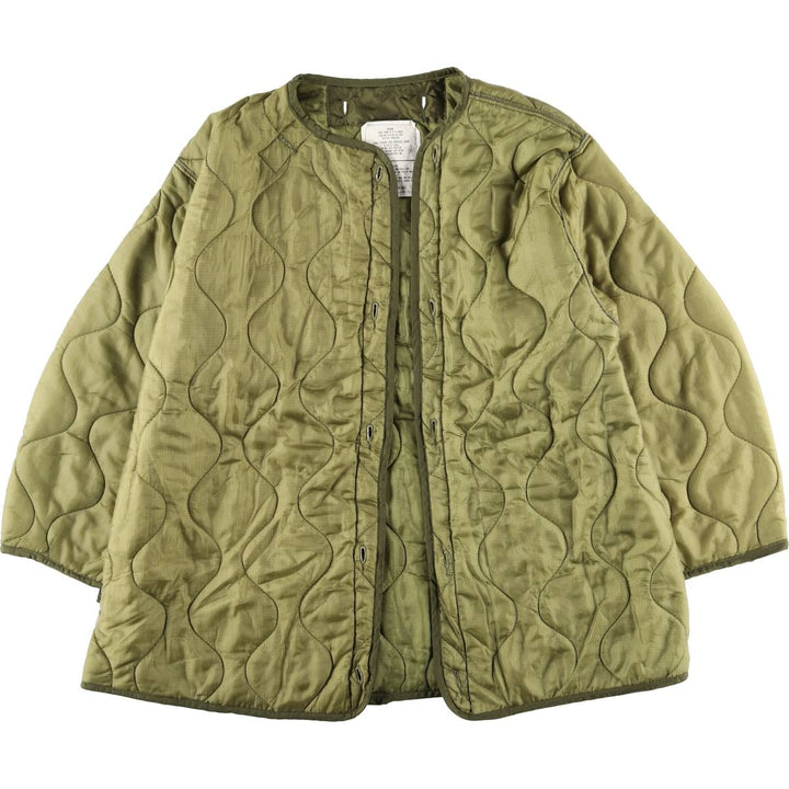 1980'S US Military Ripstop Liner Jacket, Men's Size Medium, Vintage Nylon Khaki type Vintage Second Hand