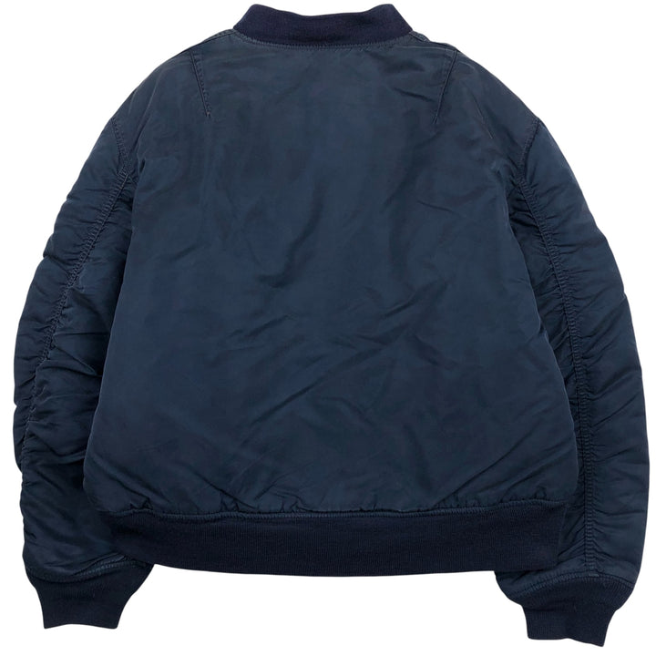 90'S civilian Alpha MA-1 style padded military flight jacket, men's size XL, vintage Nylon navy blue type Vintage Second Hand