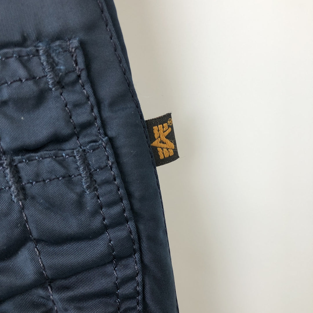 90'S civilian Alpha MA-1 style padded military flight jacket, made in the USA, men's size L, vintage Nylon navy blue type Vintage Second Hand
