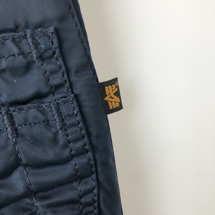 90'S civilian Alpha MA-1 style padded military flight jacket, made in the USA, men's size L, vintage Nylon navy blue type Vintage Second Hand