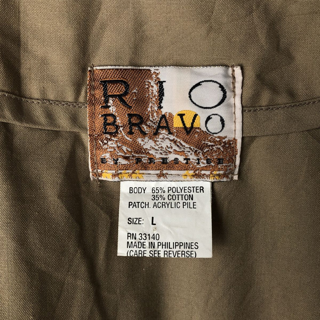 RIO BRAVO Fishing Vest, Men's Size L polyester Beige type Vintage Second Hand