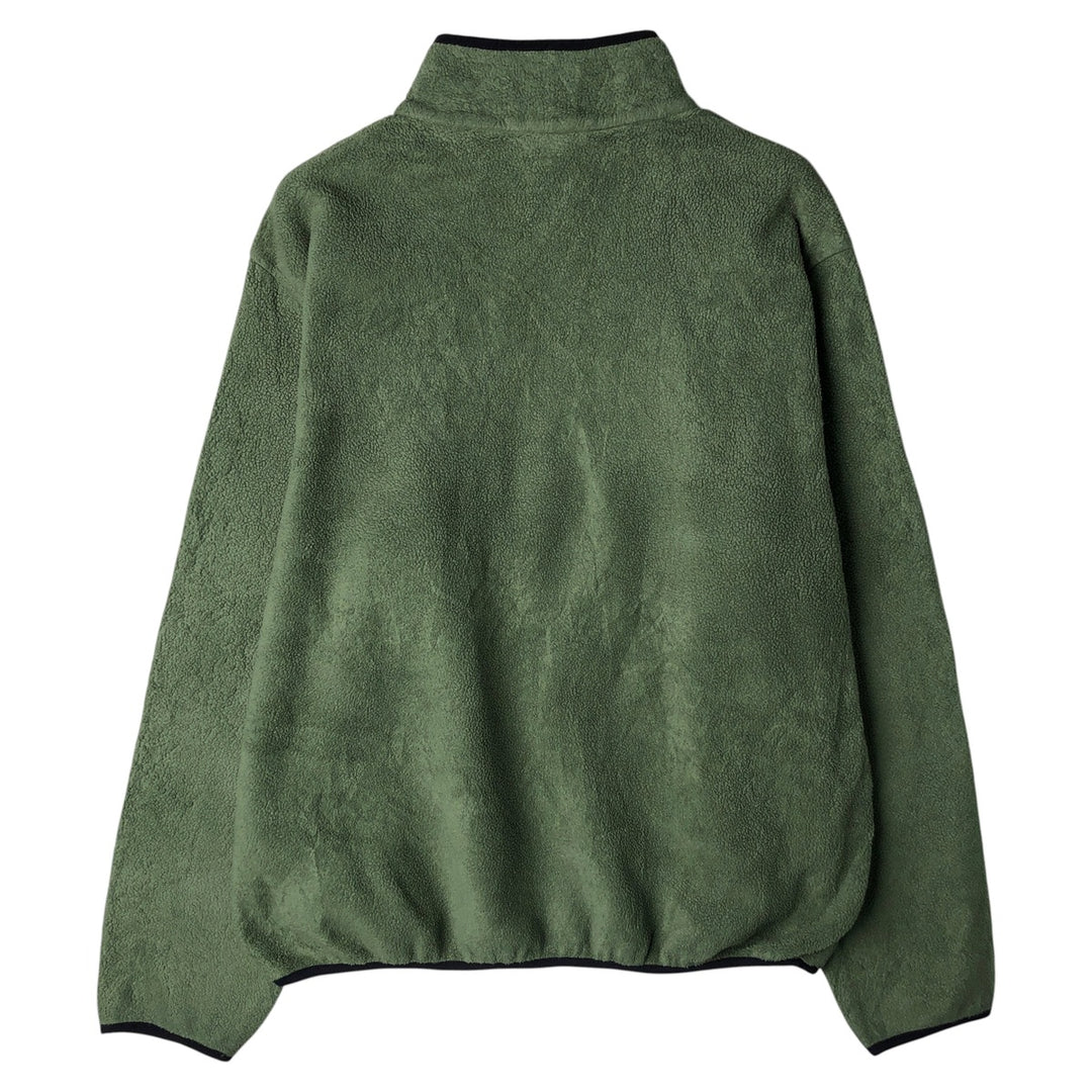 90'S LLBean Half-Snap Fleece Pullover, Men's XL, Vintage polyester green type yellow green Vintage Second Hand